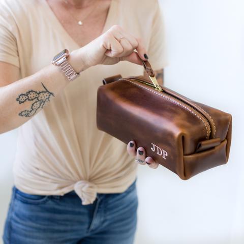 Embroidered Leather Toiletry Set