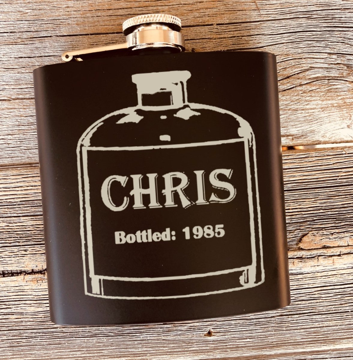 Engraved flask