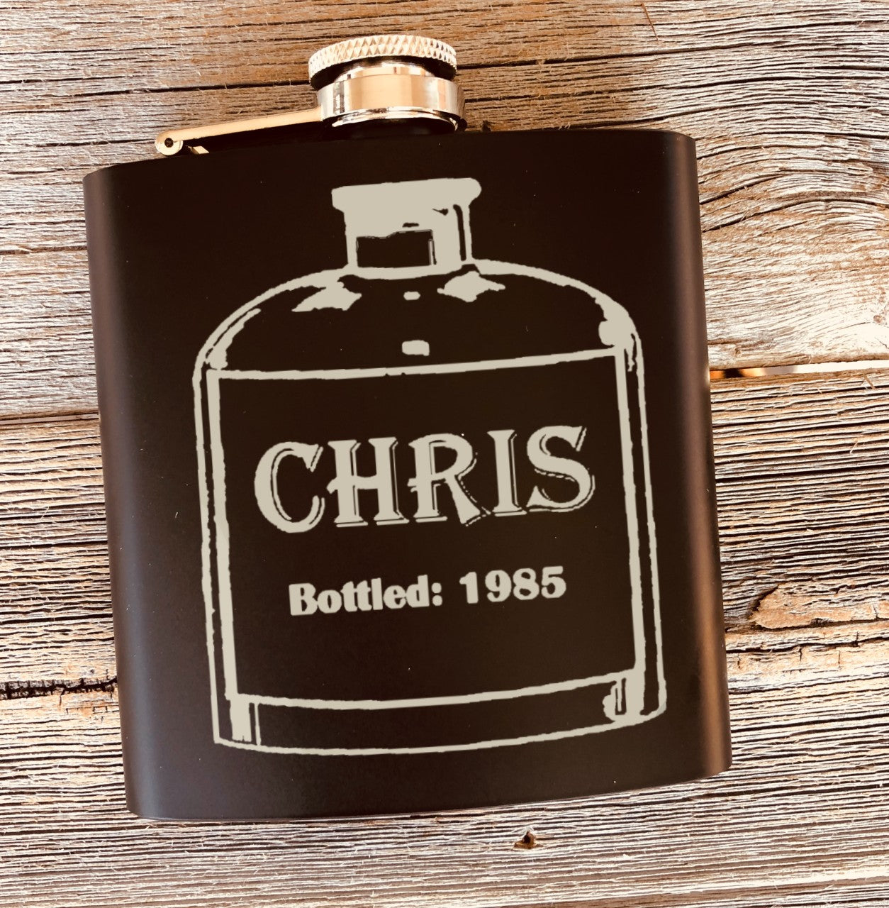 Engraved  flask