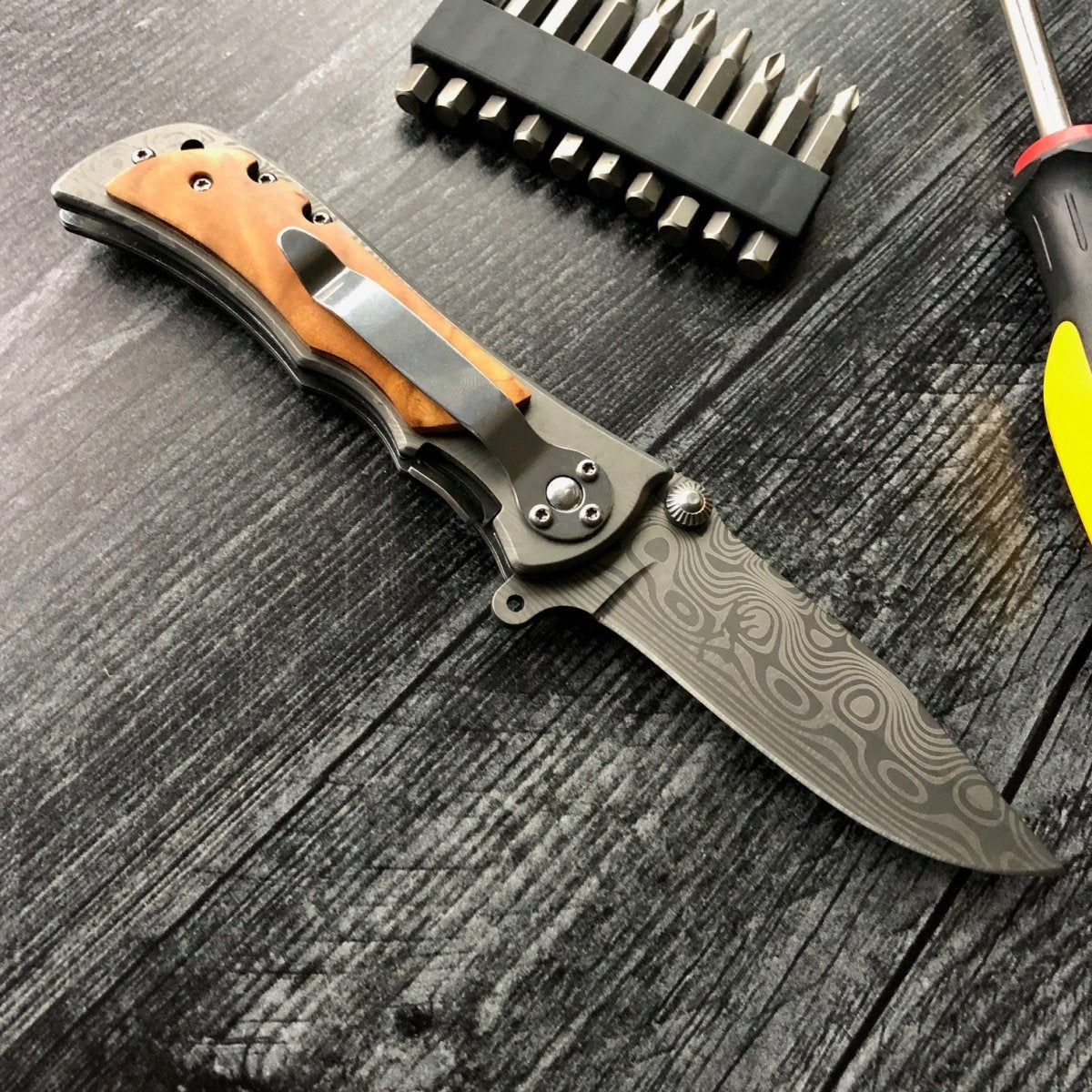 Unique Personalized Damascus Cutter Customized Knife Gifts for Men by Groovy Guy