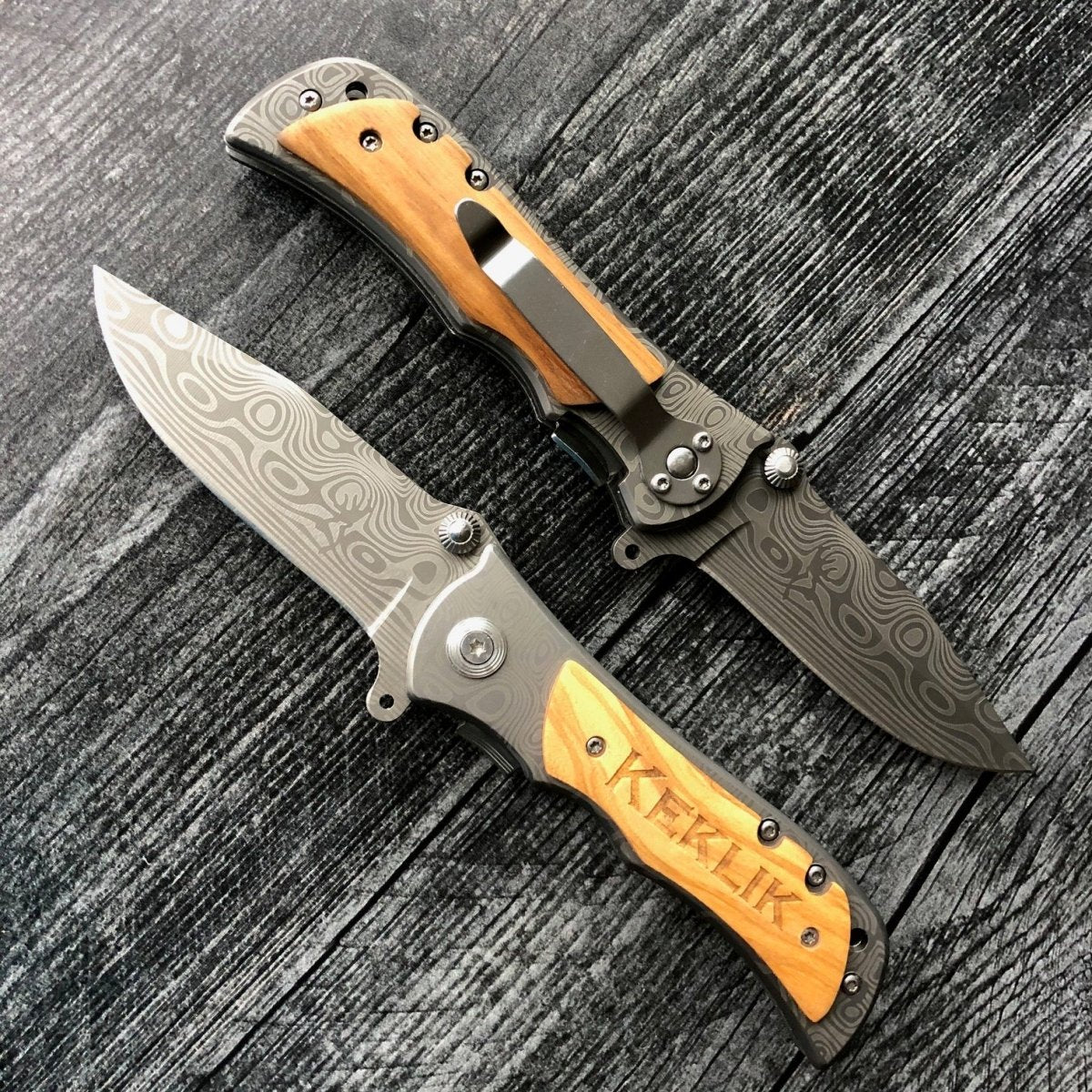 Unique Personalized Damascus Cutter Customized Knife Gifts for Men by Groovy Guy