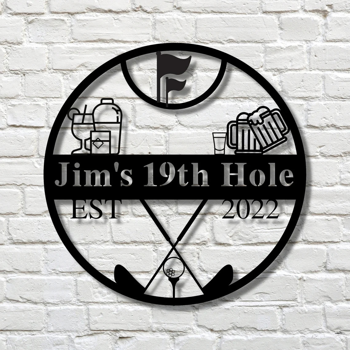 Unique Personalized 19th Hole Pub Sign Customized Pub Signs Gifts for Men by Groovy Guy