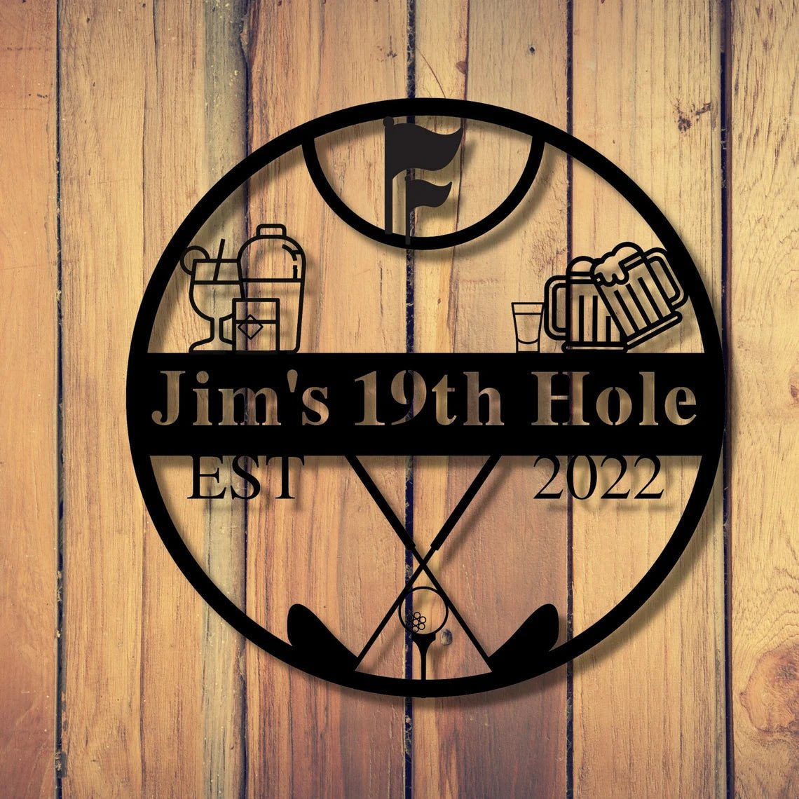 Unique Personalized 19th Hole Pub Sign Customized Pub Signs Gifts for Men by Groovy Guy