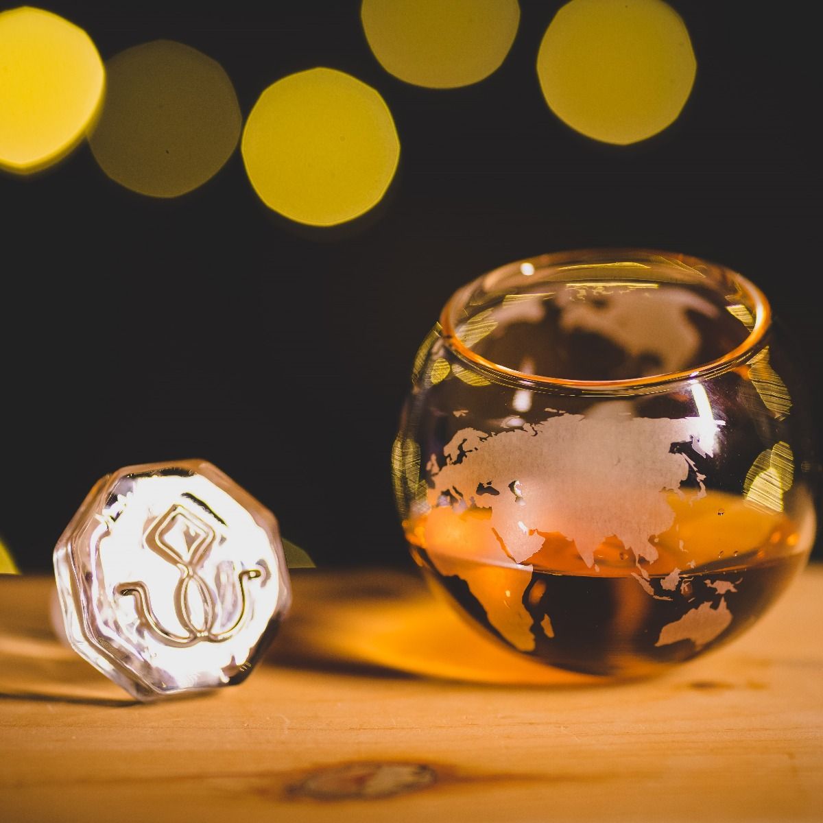 Unique Personalized World Keeps Spinning Customized Whiskey Glass Gifts for Men by Groovy Guy