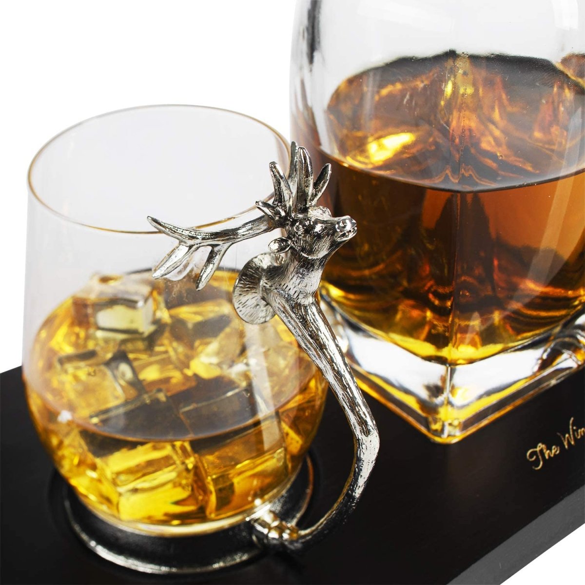 Unique Personalized Whiskey Stag Decanter Set Customized Decanter Set Gifts for Men by Groovy Guy