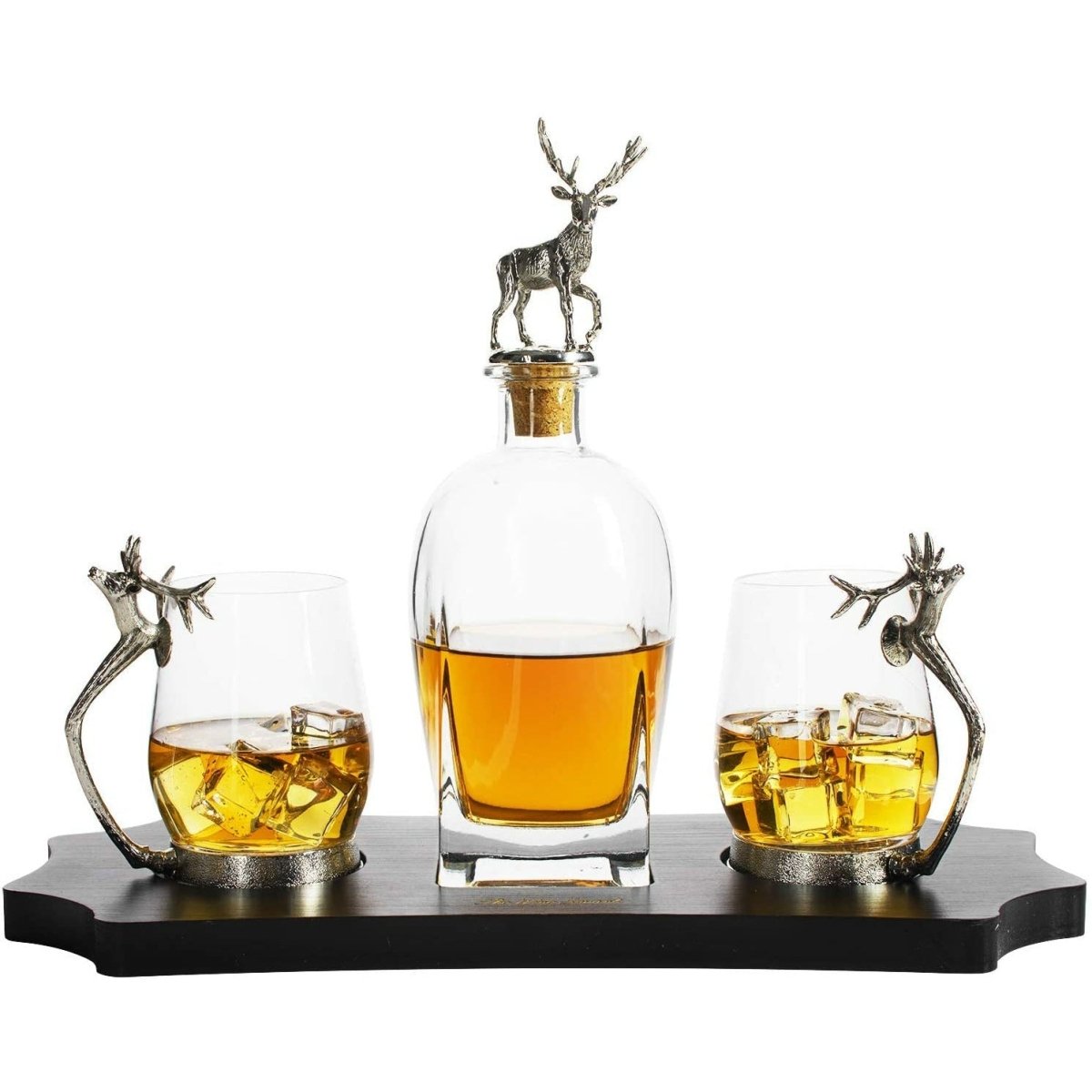 Unique Personalized Whiskey Stag Decanter Set Customized Decanter Set Gifts for Men by Groovy Guy