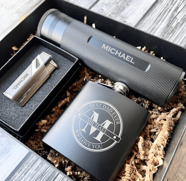 Unique Personalized Dad - Lux Stogie Set Customized Fathers Day Gifts for Men by Groovy Guy