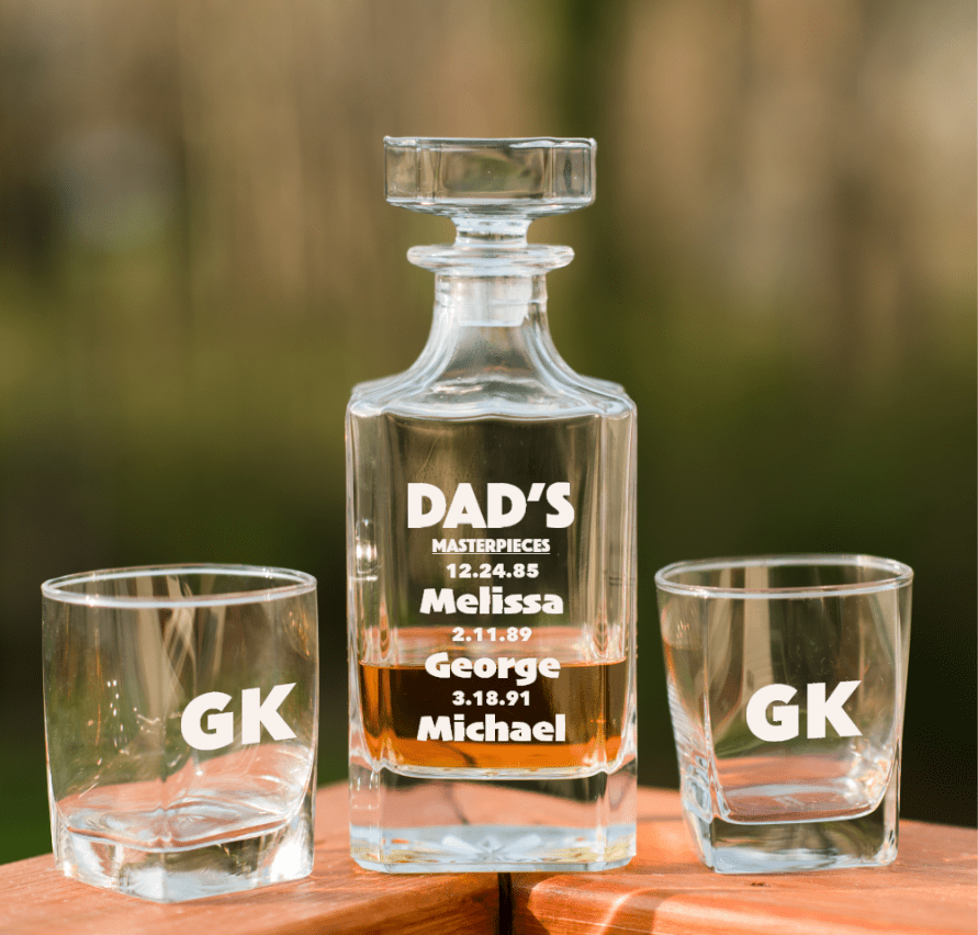Unique Personalized Dad's Decanter Customized Fathers Day Gifts for Men by Groovy Guy