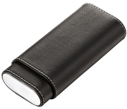 Unique Personalized Black Textured Leather Cigar Case Customized Cigar Cases Gifts for Men by Groovy Guy