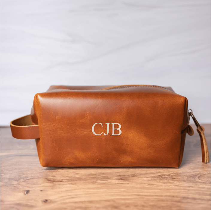 Unique Personalized Personalized Leather Toiletry Bag Customized Personalized Toiletry Bag Gifts for Men by Groovy Guy