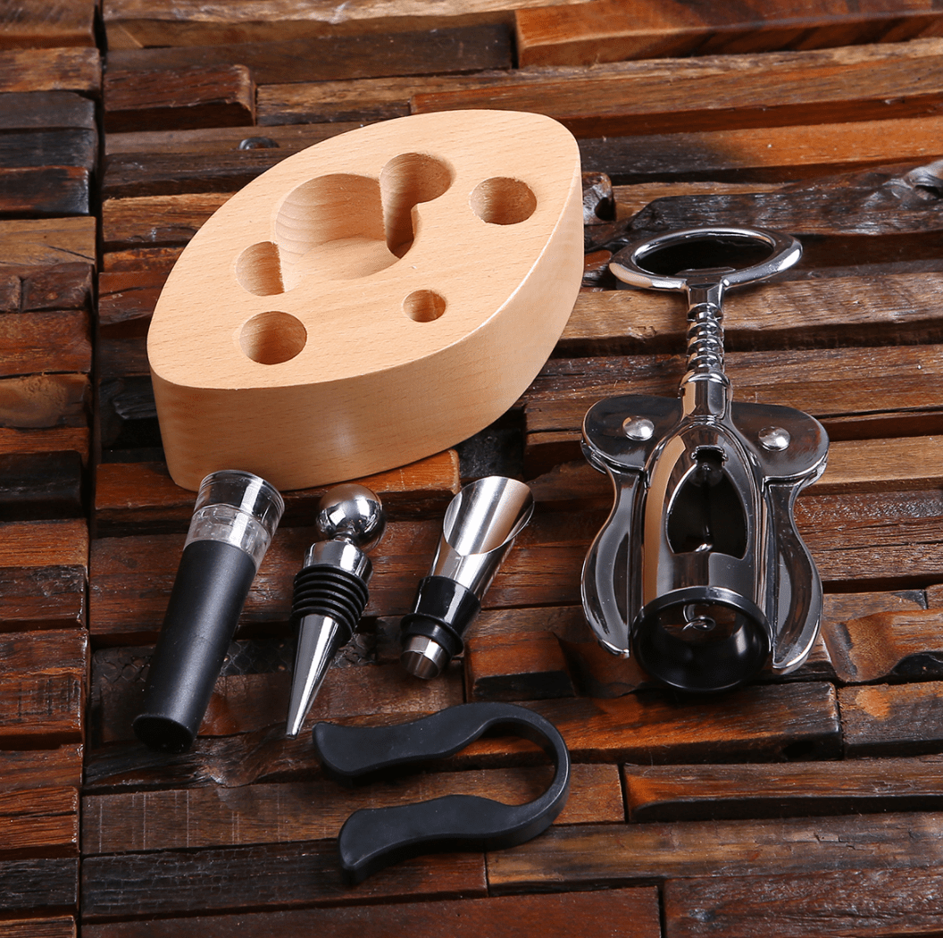 Unique Personalized Vino Accessory Set Customized Gift Sets Gifts for Men by Groovy Guy