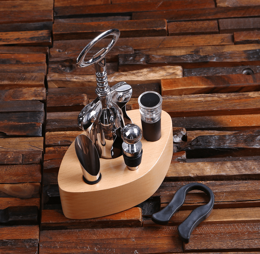 Unique Personalized Vino Accessory Set Customized Gift Sets Gifts for Men by Groovy Guy