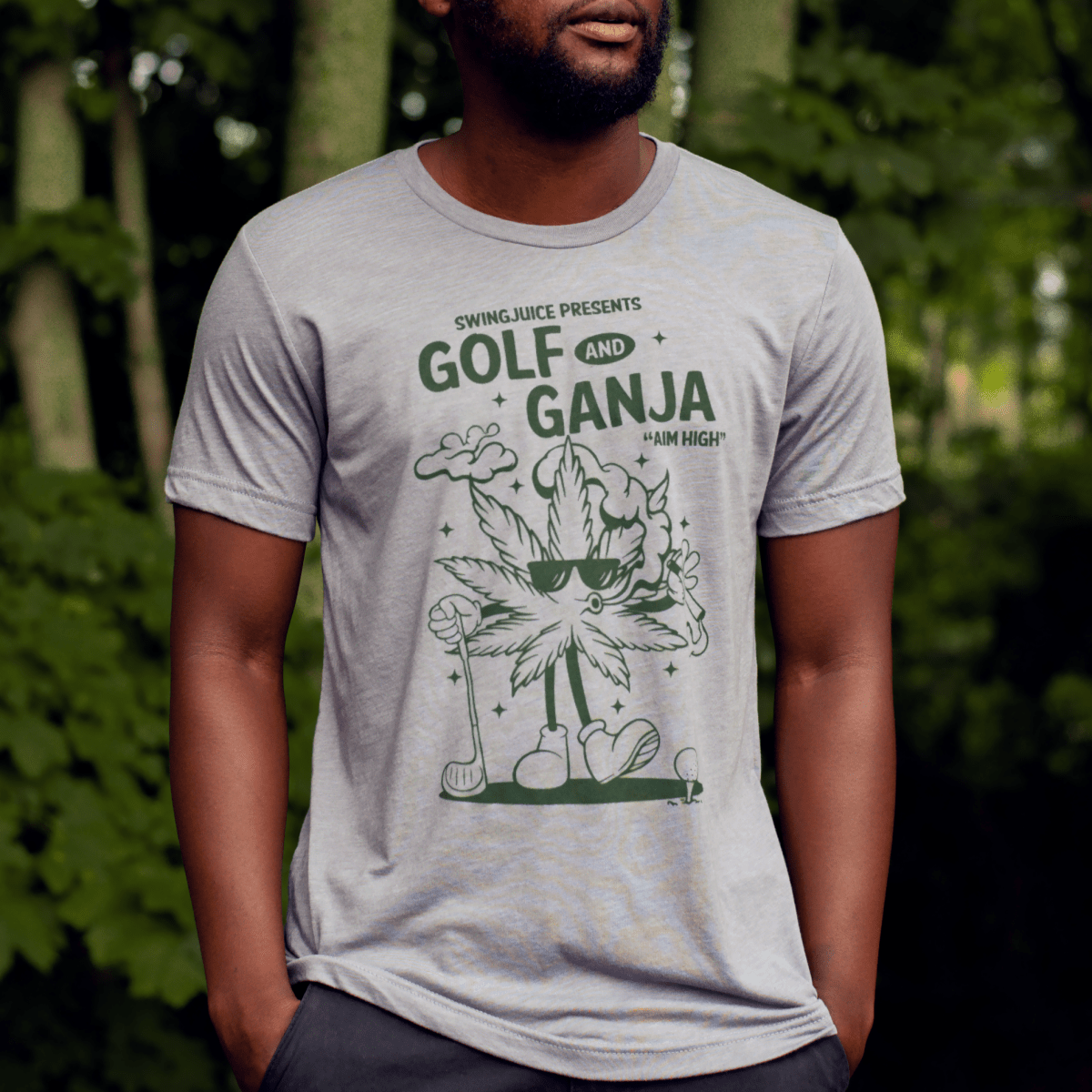 Unique Personalized Golf & Ganja Unisex T-Shirt Customized Golf Gifts for Men by Groovy Guy