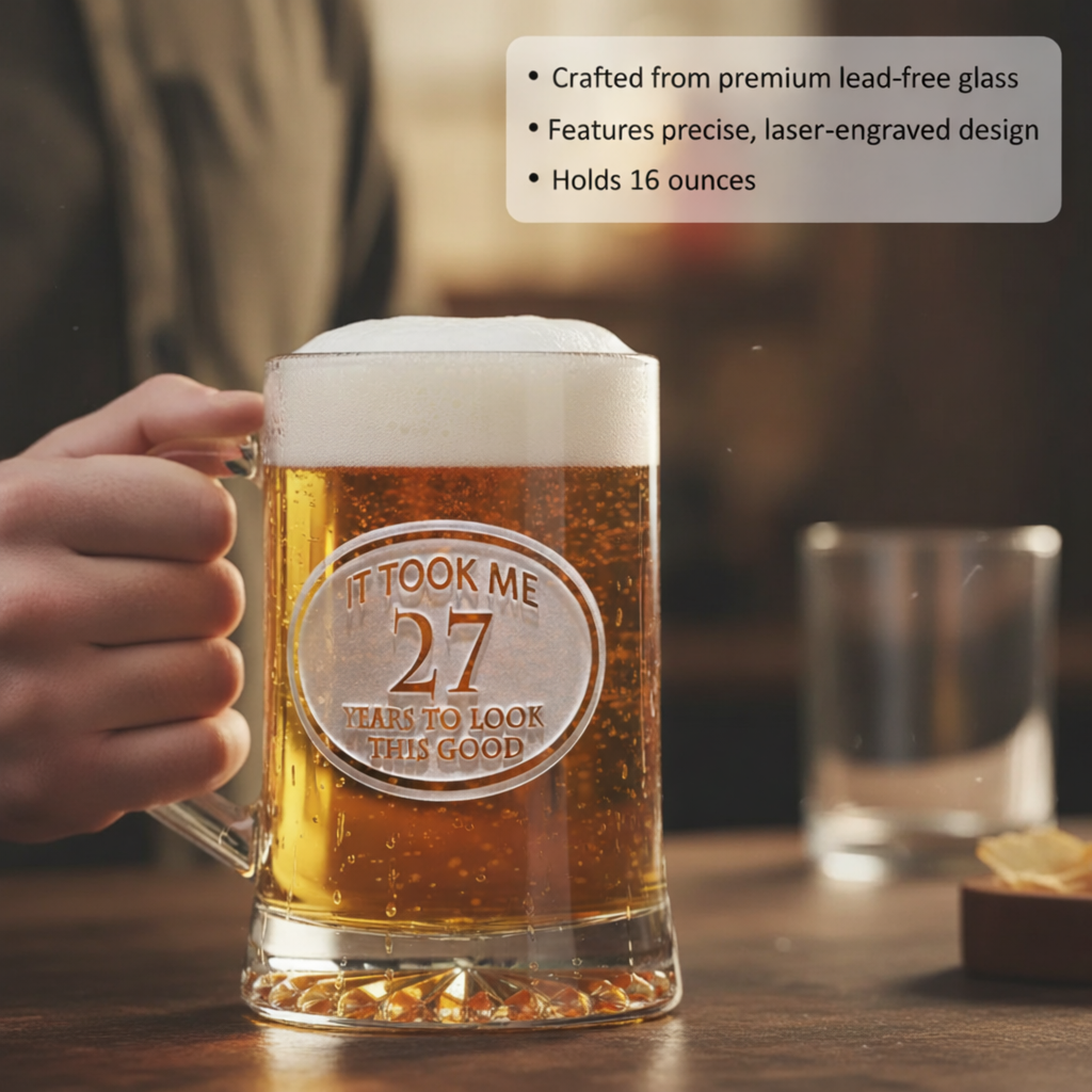 Engraved Birthday Beer Mug
