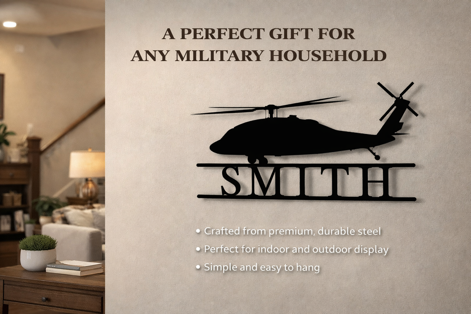 Military Helicopter Sign