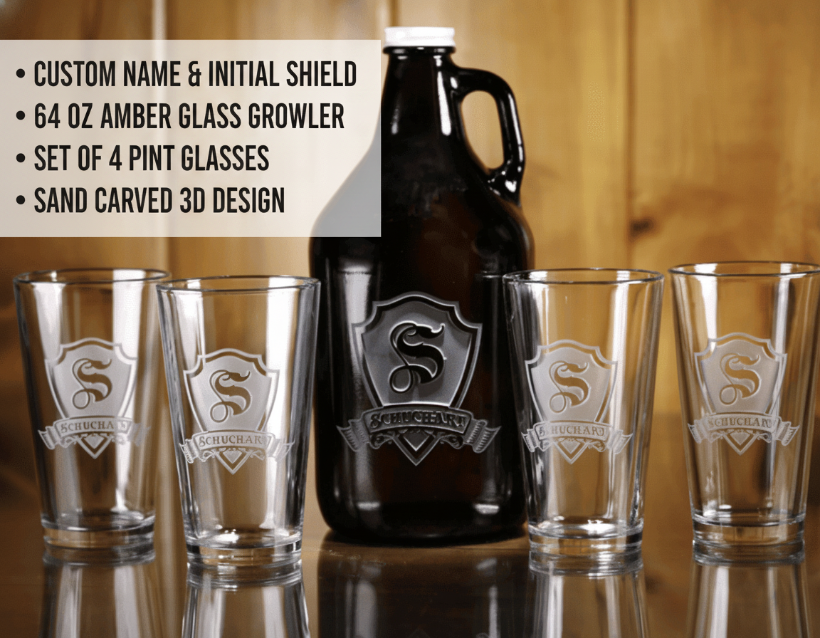 Brewmaster Personalized Beer Growler Set