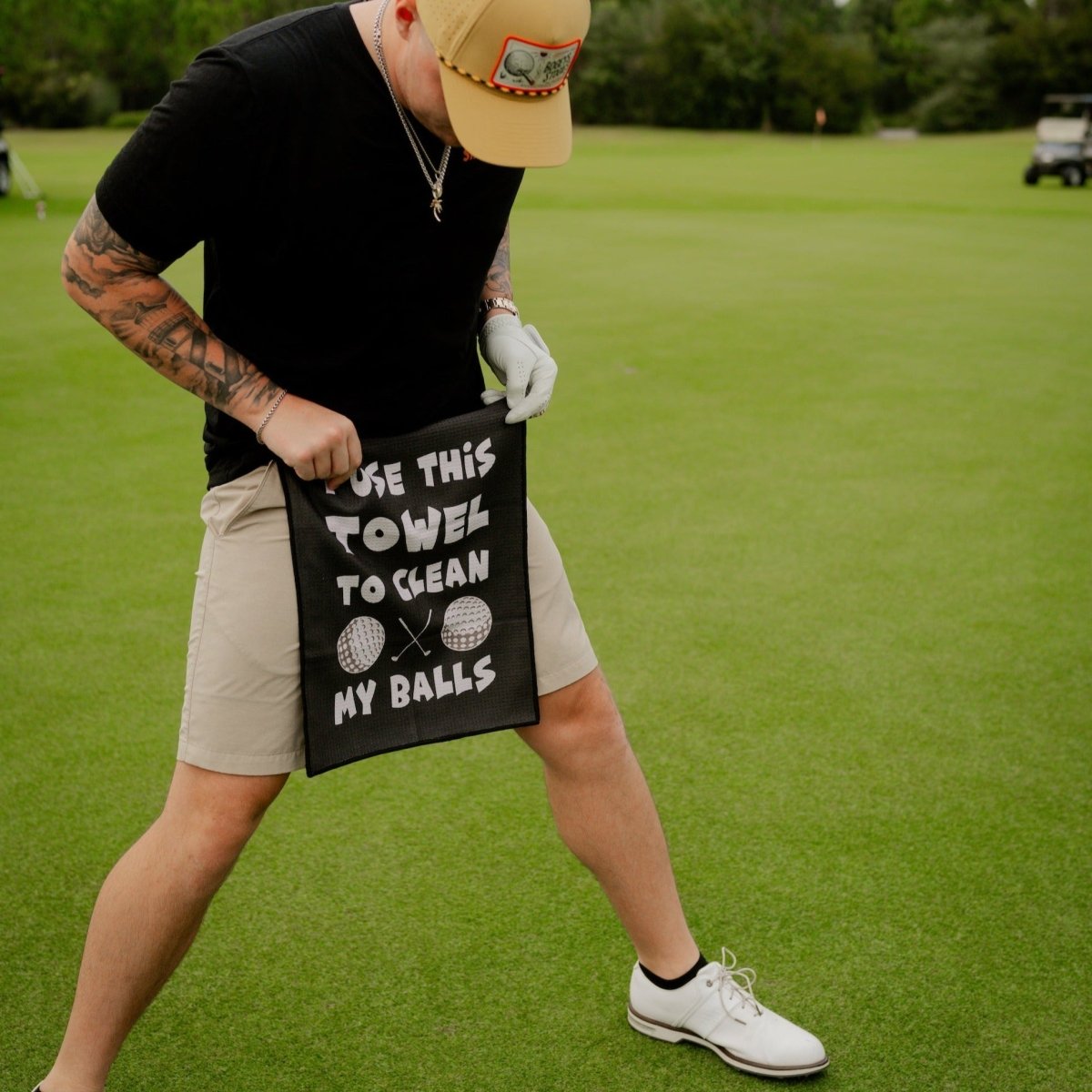 Unique Personalized Clean My Balls Golf Towel Customized Golf Towel Gifts for Men by Groovy Guy