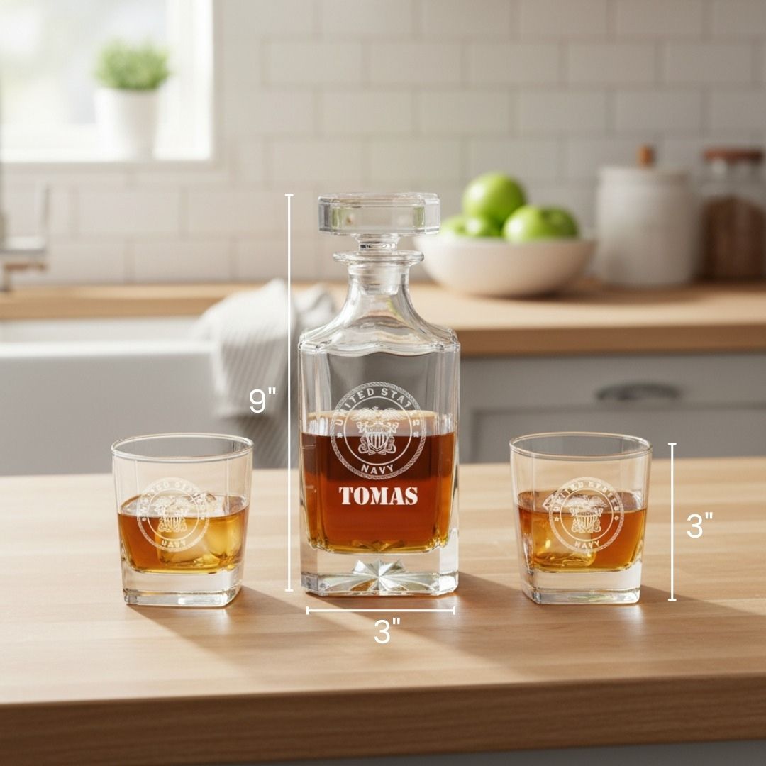 Military Whiskey Decanter Set