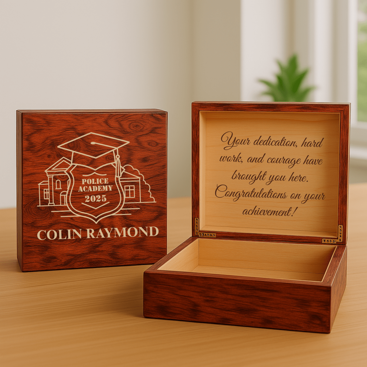 Unique Personalized Police Academy Graduation Box Customized Gifts for Men by Groovy Guy