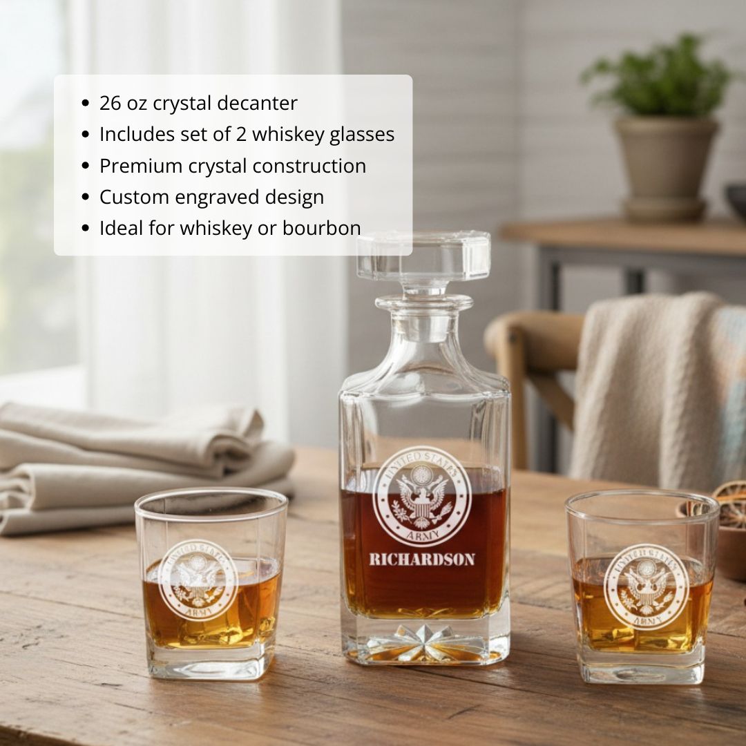 Military Whiskey Decanter Set