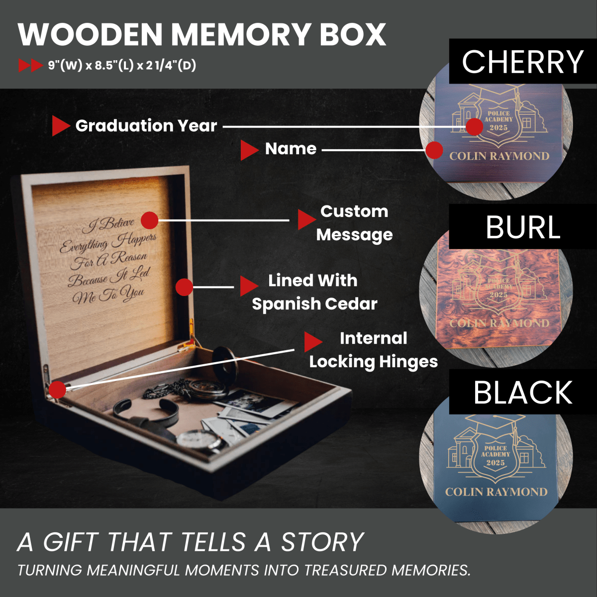 Unique Personalized Police Academy Graduation Box Customized Gifts for Men by Groovy Guy