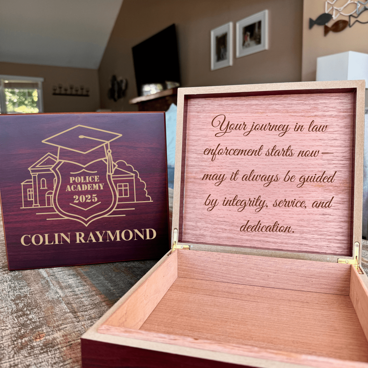 Unique Personalized Police Academy Graduation Box Customized Gifts for Men by Groovy Guy