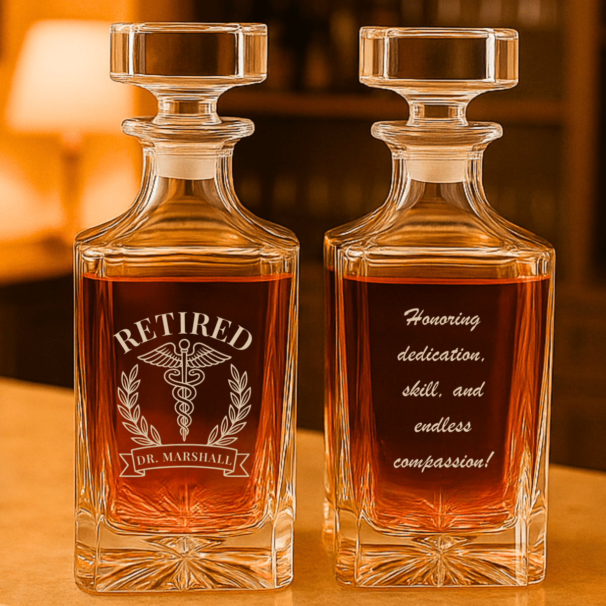 Unique Personalized Doctor Retirement Decanter Customized Decanter Set Gifts for Men by Groovy Guy