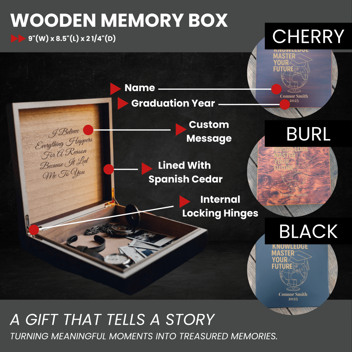 Unique Personalized Master Your Mind Keepsake Box Customized Gifts for Men by Groovy Guy