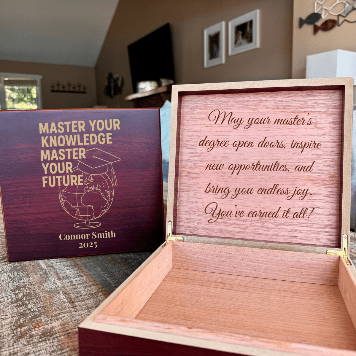 Unique Personalized Master Your Mind Keepsake Box Customized Gifts for Men by Groovy Guy