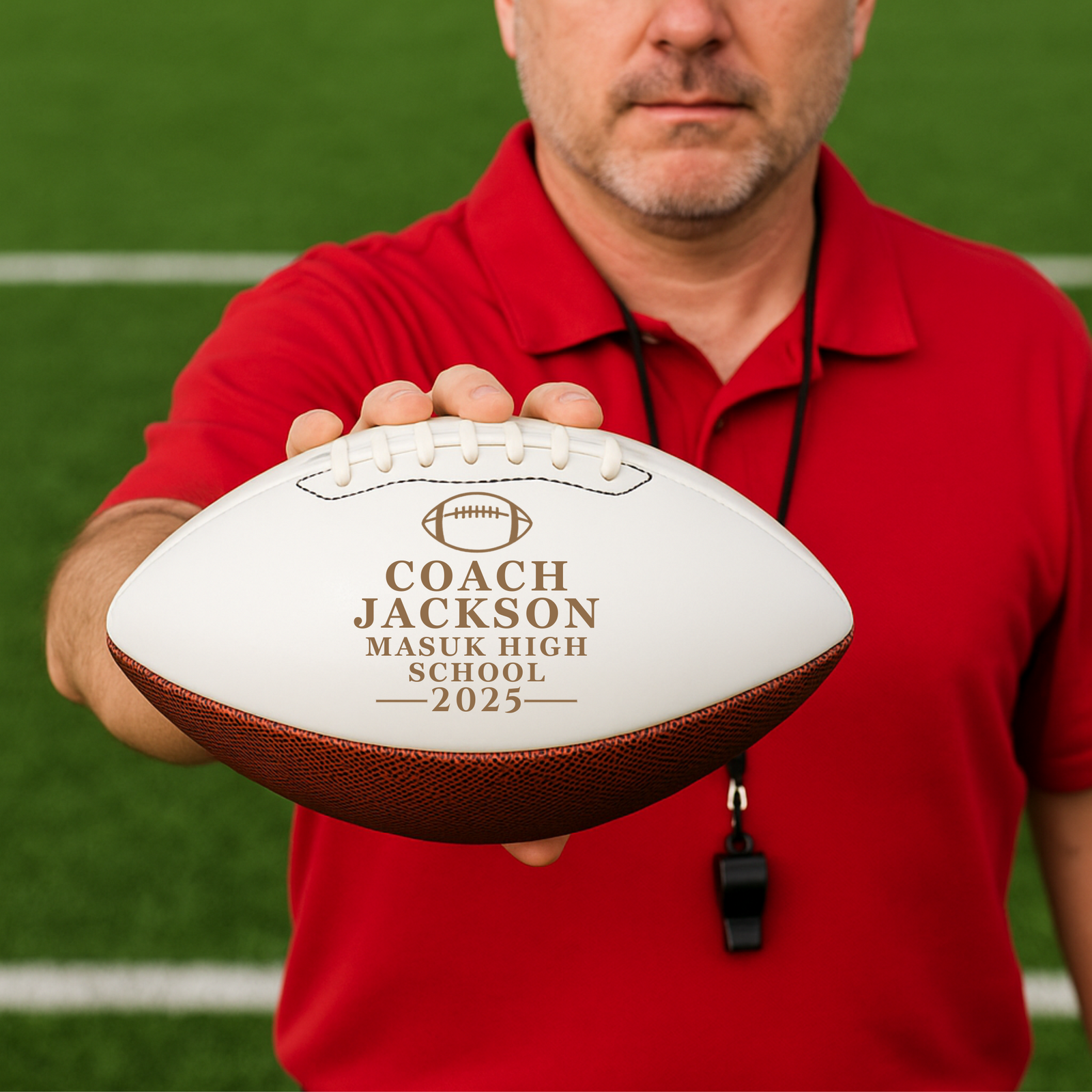 Personalized Football Coach Keepsake Ball