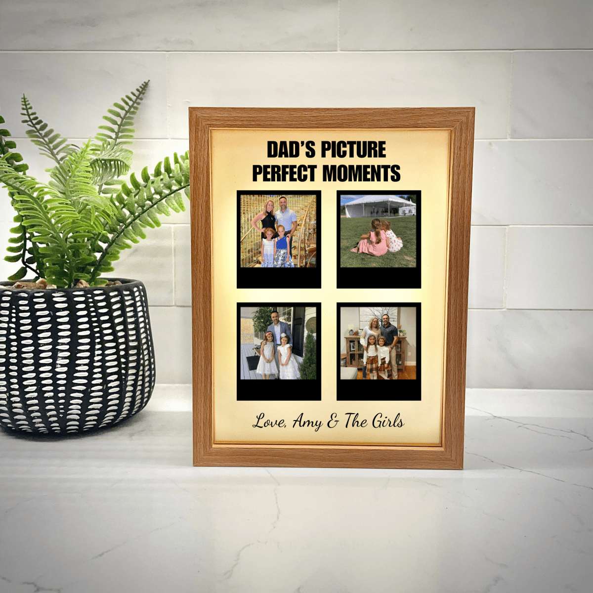 Unique Personalized Dad's Picture Perfect Memories Frame Customized Gifts for Men by Groovy Guy