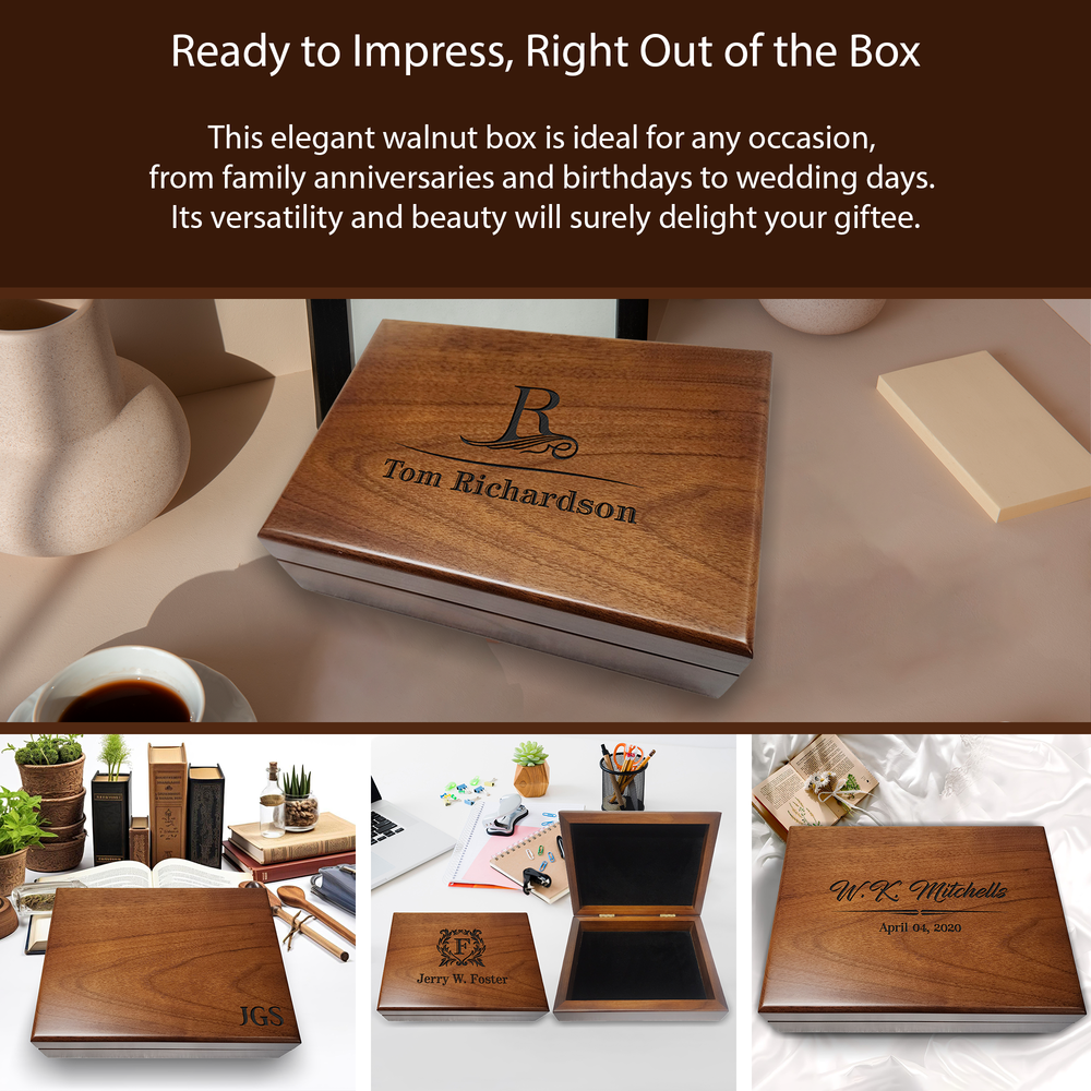 Personalized Walnut Gift Box