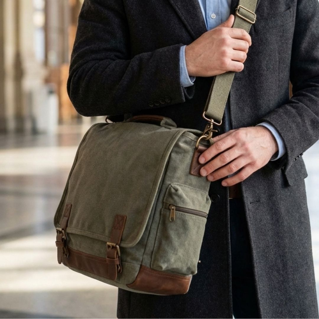 Timeless Traveler Canvas Messenger Bag