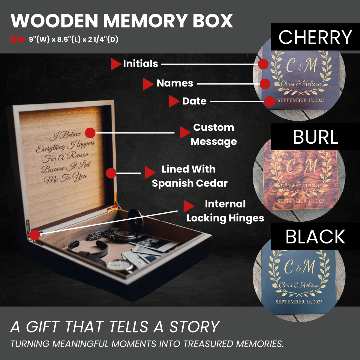 Unique Personalized Personalized Wedding Keepsake Box Customized Gifts for Men by Groovy Guy