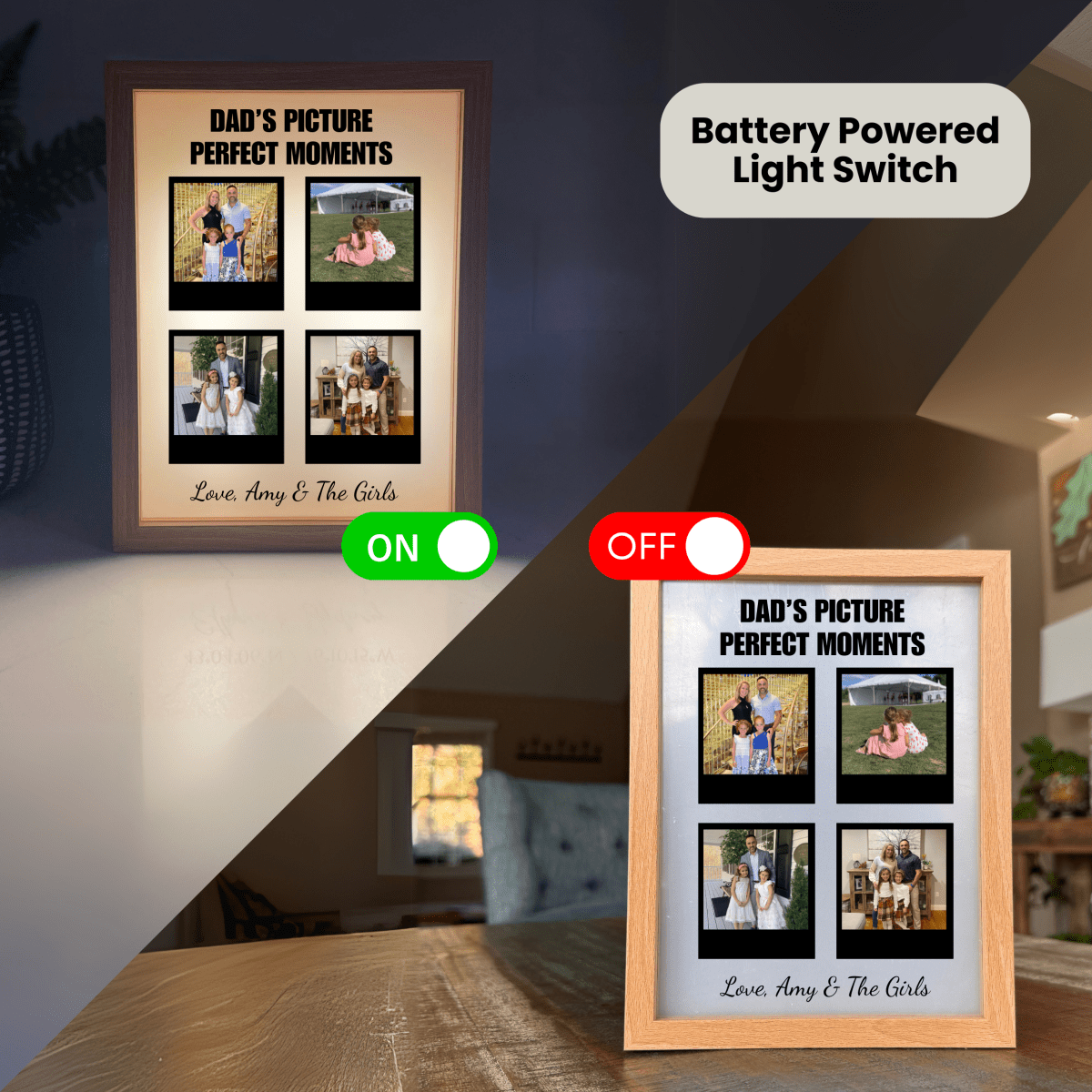 Unique Personalized Dad's Picture Perfect Memories Frame Customized Gifts for Men by Groovy Guy