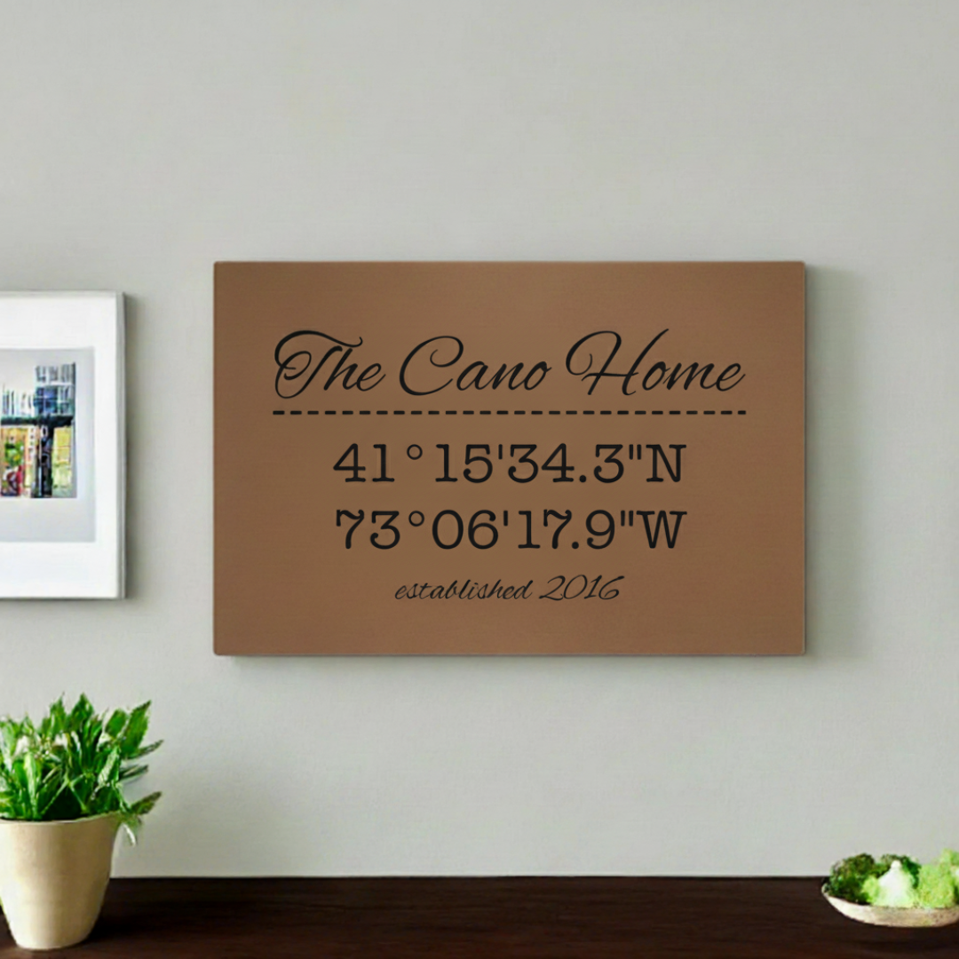 Our Home Coordinates Sign