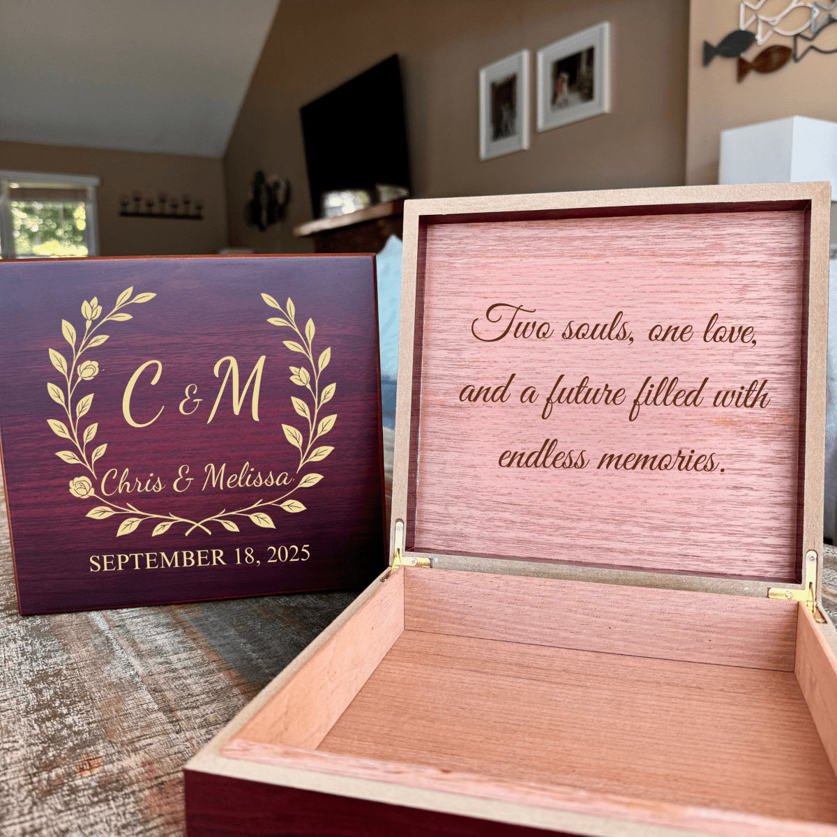 Unique Personalized Personalized Wedding Keepsake Box Customized Gifts for Men by Groovy Guy