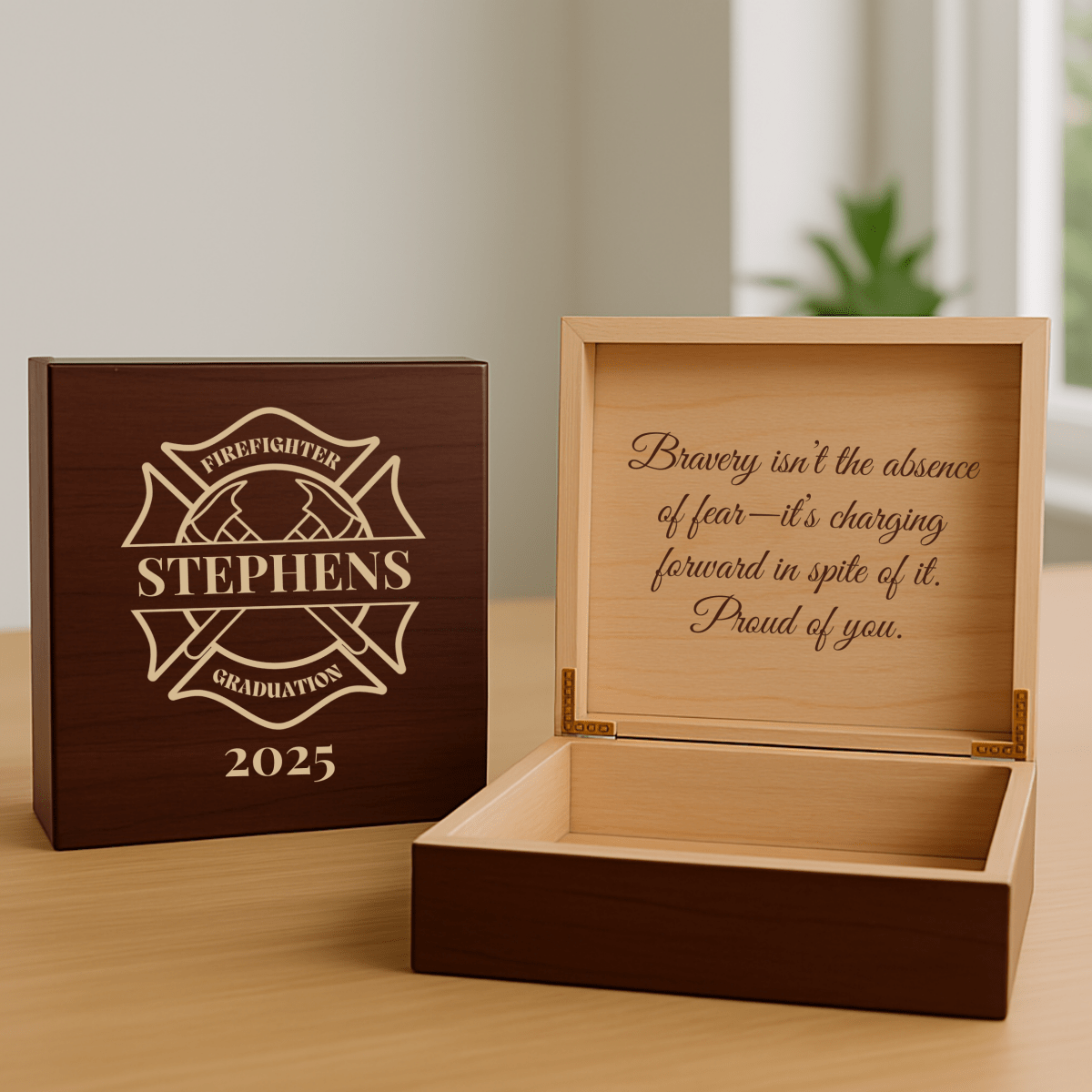 Unique Personalized Firefighter’s Milestone Box Customized Gifts for Men by Groovy Guy