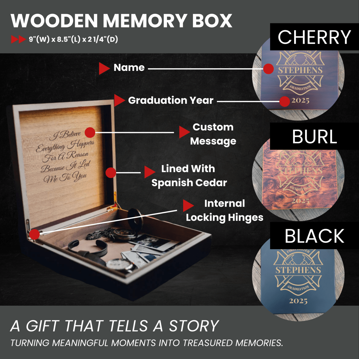 Unique Personalized Firefighter’s Milestone Box Customized Gifts for Men by Groovy Guy