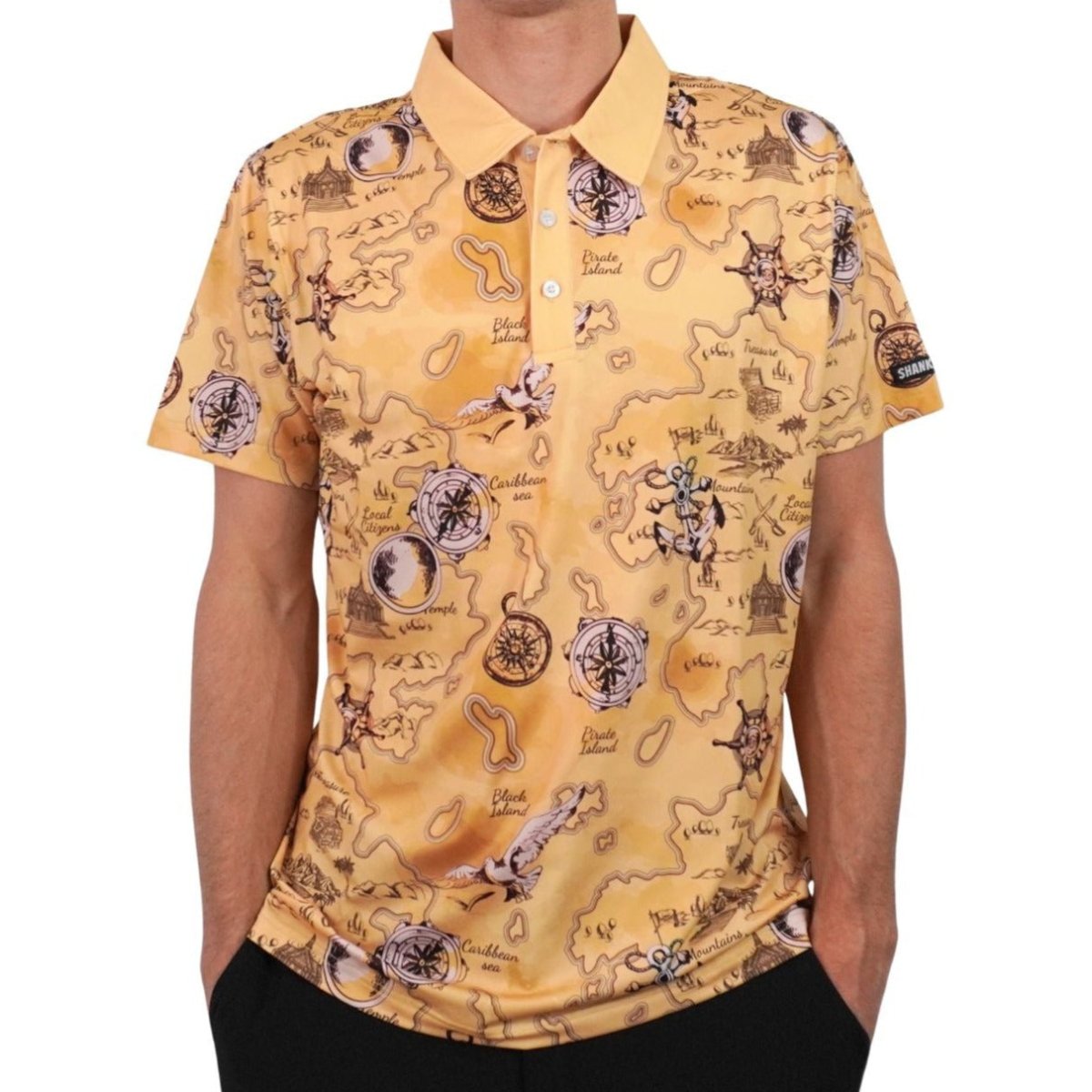 Unique Personalized Pirate Map Polo Customized Gifts for Men by Groovy Guy