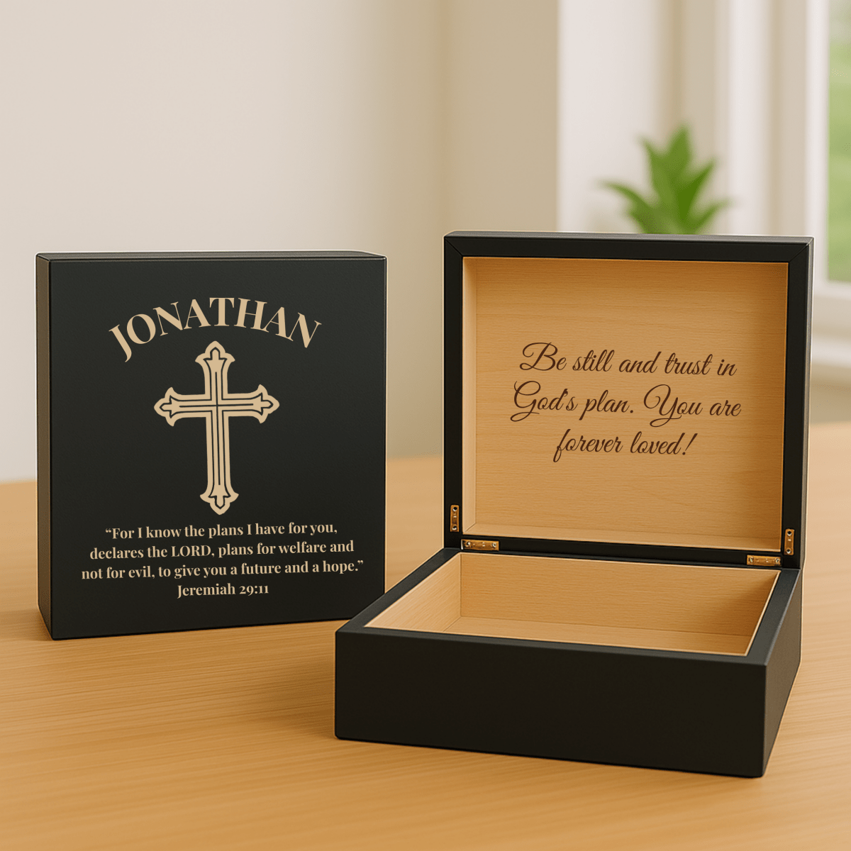 Unique Personalized Faithful Christian Keepsake Box Customized Gifts for Men by Groovy Guy