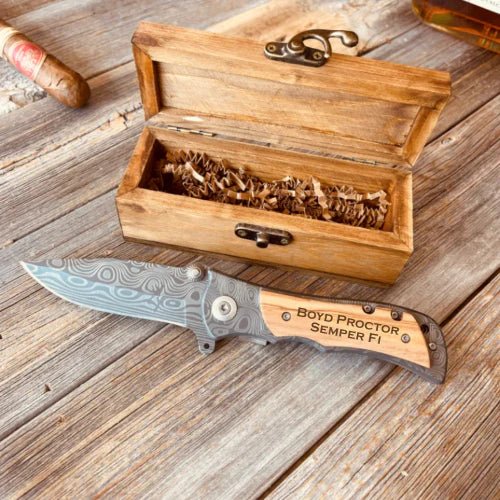 Unique Personalized Celebrating Moments Damascus Customized Damascus Knife Gifts for Men by Groovy Guy