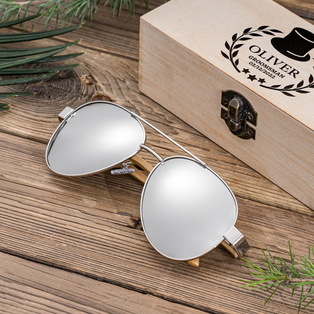 Unique Personalized UV Aviators Customized Sunglasses Gifts for Men by Groovy Guy