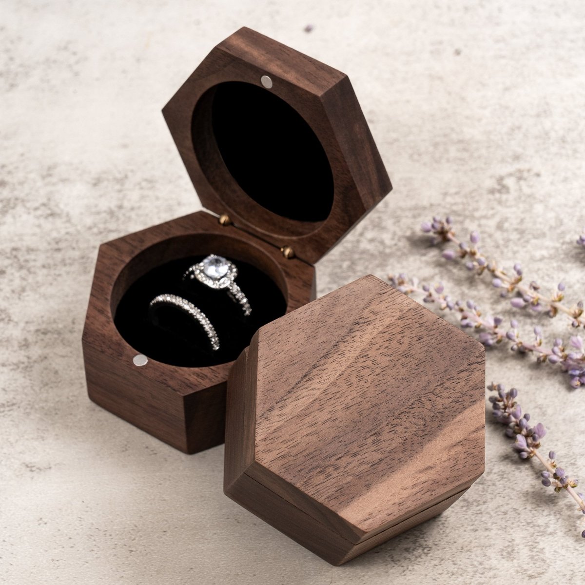 Unique Personalized Harmony Hexagon Ring Box Customized Ring Gifts for Men by Groovy Guy