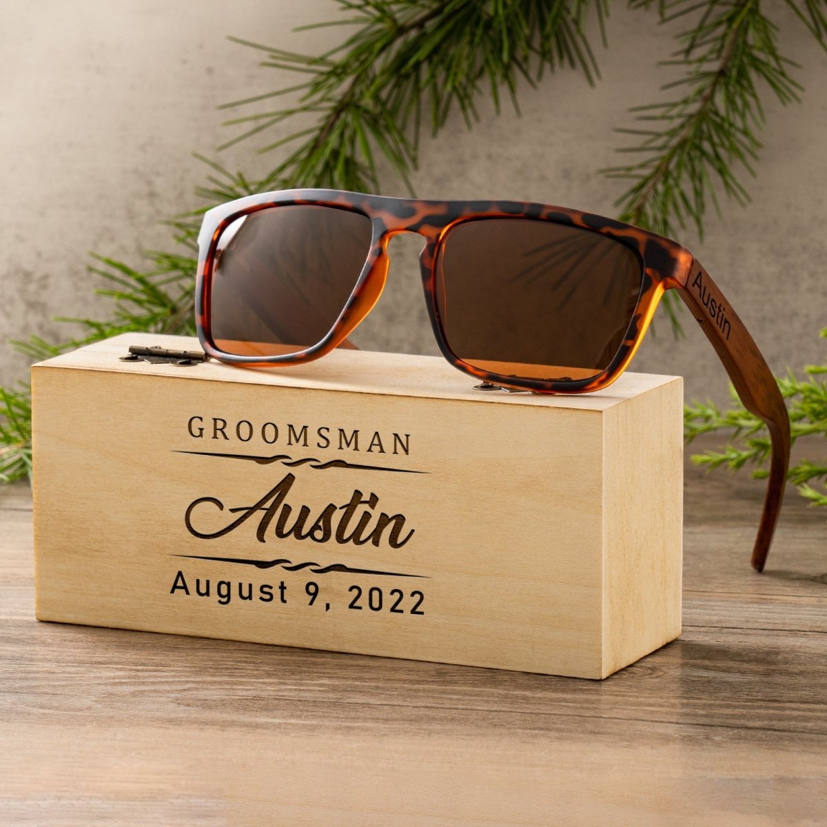 Unique Personalized Forest Wayfarers Customized Sunglasses Gifts for Men by Groovy Guy
