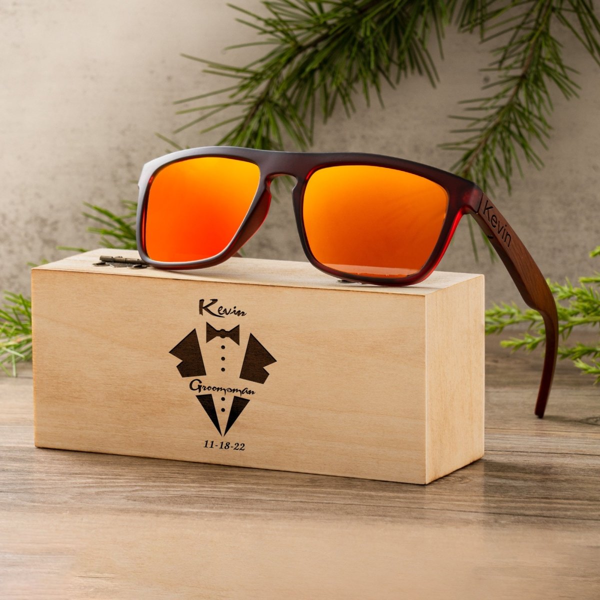 Unique Personalized Forest Wayfarers Customized Sunglasses Gifts for Men by Groovy Guy