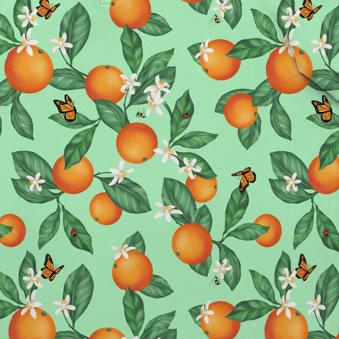 Unique Personalized Awesome Blossom | Orange Blossom Pattern Golf Polo Customized Men's Golf Polo Gifts for Men by Groovy Guy