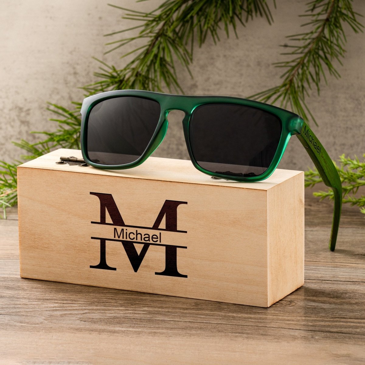 Unique Personalized Forest Wayfarers Customized Sunglasses Gifts for Men by Groovy Guy