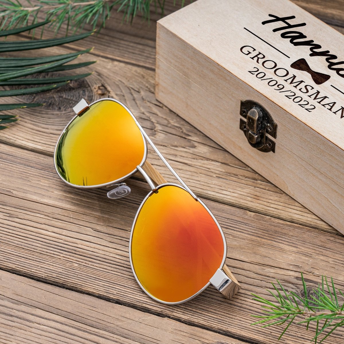 Unique Personalized UV Aviators Customized Sunglasses Gifts for Men by Groovy Guy