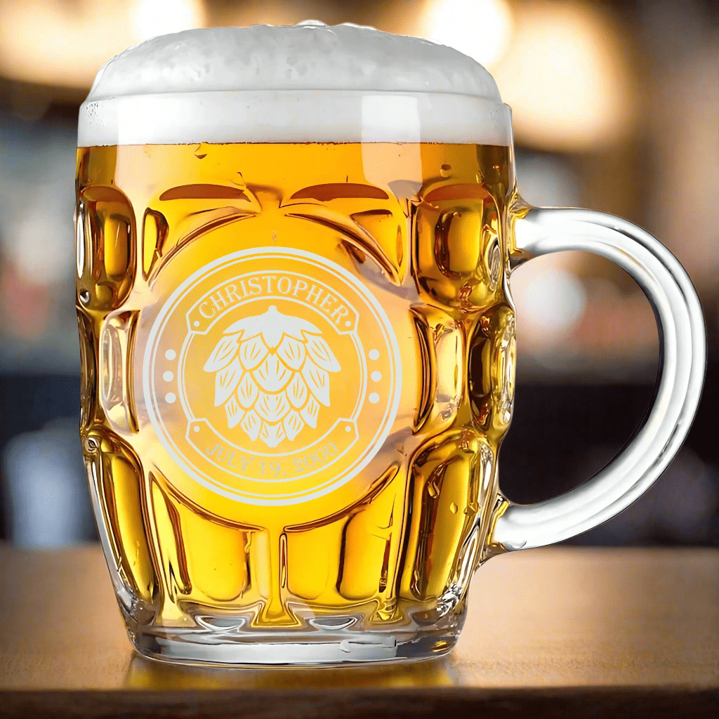 Unique Personalized Personalized 20oz Britannia Beer Mug Customized Beer Glasses Gifts for Men by Groovy Guy